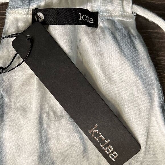 REVOLVE Krisa High-Low Linen Halter Tie Maxi Dress, White/Steel Blue. Small. NWT - Picture 12 of 16